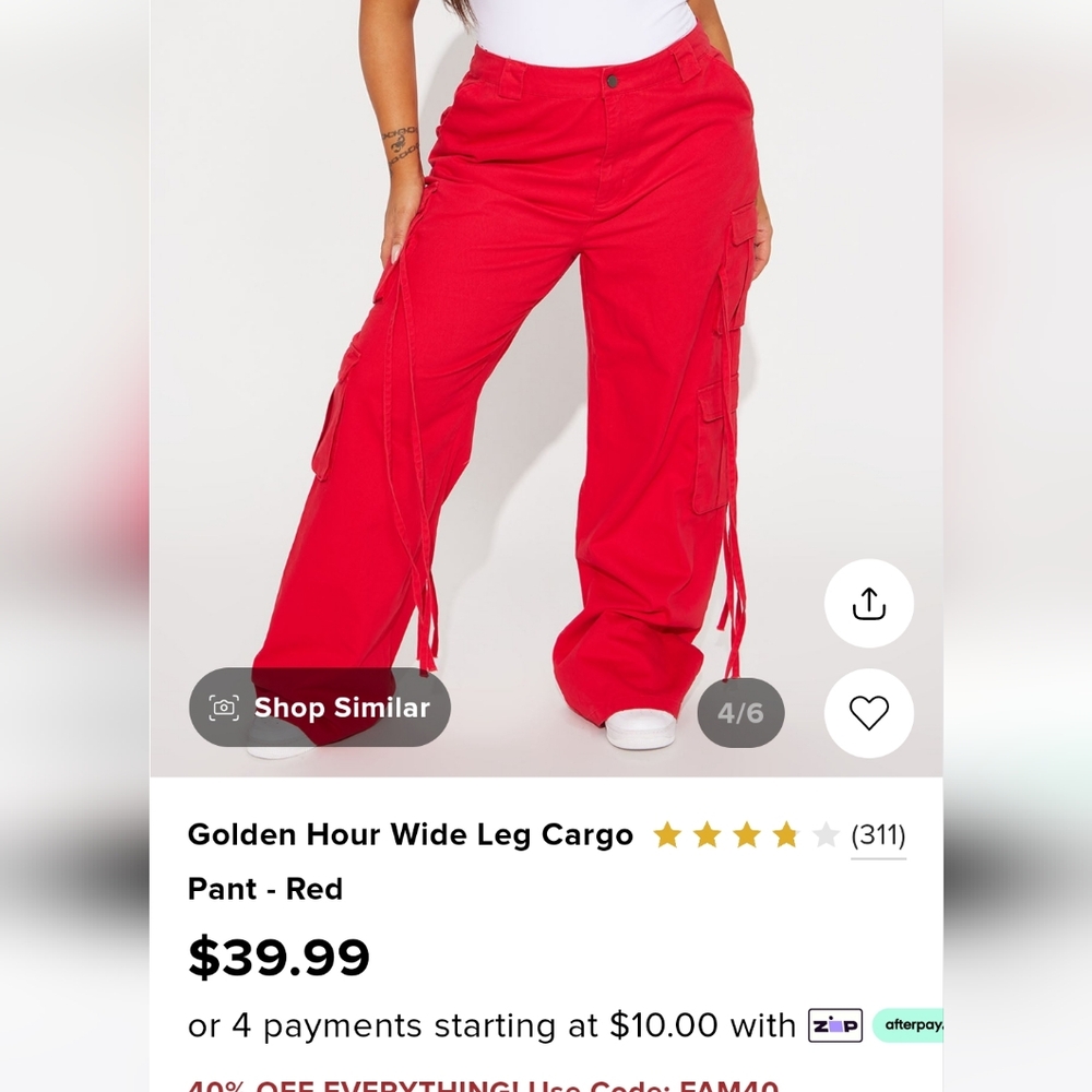 Fashionnova  ared Cargo Pants